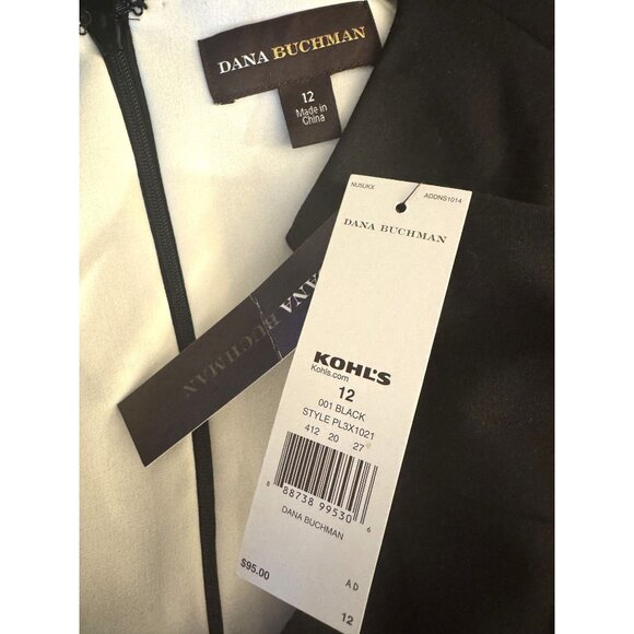 NEW Timeless Classic Black Ruched Sheath Dress Size 12 All-Season Career Office - Picture 6 of 8